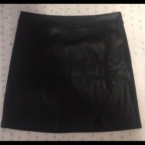 black faux leather skirt